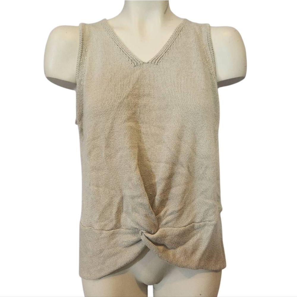 Women's Beige Apt. 9 Knit Sleeveless Top Size Large
